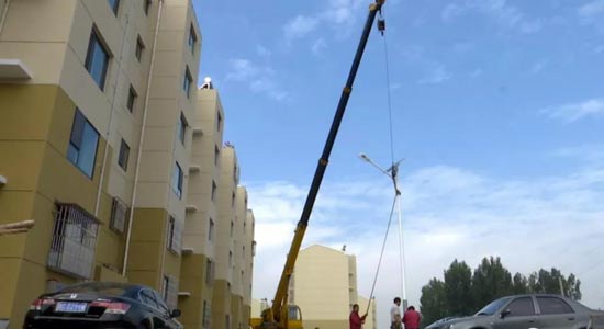 Solar LED street lamp installation construction case